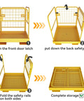 Instructions for Rock Solid Forklift Safety Cage 36 X 36 Inches Heavy Duty Steel Man Basket With 1150 Lbs Capacity folding process.