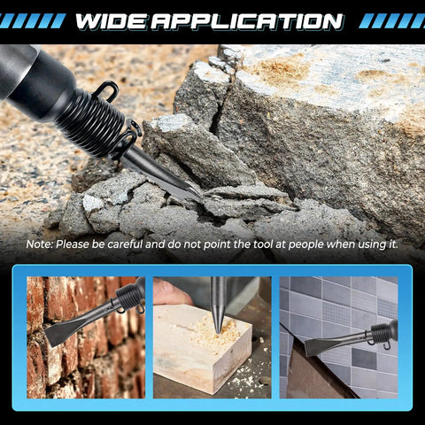 150mm Air Hammer Kit With Four Chisels Pneumatic Chisel Set breaking concrete, drilling wood, and removing tiles