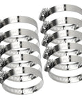 Heavy Duty 10 Pack Of Stainless Steel Worm Gear Hose Clamps Assortment Kit For Radiator Fuel Line Auto Plumbing And Home Fixes With Smooth Edge Protection That Stands Tough Against Rust Water Or Oil, 304 steel 40-63mm