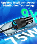 MFi Certified 75W USB C PD And QC Car Charger With 6Ft Coiled Cable For iPhone 17 Series 16 15 Pro Max Plus Galaxy S26 S25 Pixel Fast Charge In Your Car with intelligent power distribution