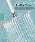 Luxury 12 Inch Square Stainless Steel Shower Head with High Pressure Rainfall Ultra Thin Design Water Saving Polished Chrome
