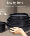 Ceramic Pots And Pans Set With Detachable Handle For Easy Cleanup Nonstick Cookware That Is PFAS Free PFOA Free PTFE Free Non Toxic Coating