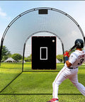 Portable 6x8 Ft Baseball Batting Backstop With Quick Setup PVC Vinyl Backdrop Target in backyard field use