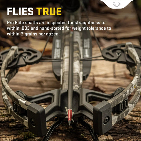 Pro Elite 400 Carbon Crossbow Arrows 20 Inch Pack Of 6 With Alpha Nock HP And HP Aluminum Bushing for accuracy in crossbow
