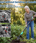 40 Inch Stand Up Weed Puller With 4 Claw Ejector Long Reach Garden Weeder For Easy Root Removal No Bending Kneeling Or Back Strain Effortless Dandelion Thistle And Crabgrass Removal in use