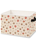 Chill Out The Clutter With These Adorable Dog Paw Print Foldable Storage Bins featuring heavy duty handles, cotton canvas, 10.6x10.6x10.6 inches.