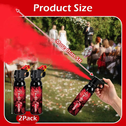 Game Changing Red Smoke Powder Cannon For Gender Reveals And Baby Showers With Authentic Fire Extinguisher Shape sprays red powder.