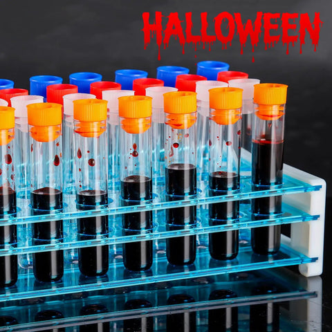40 Pack Plastic Test Tubes With Rack And Color Coded Caps 12Ml 16X100Mm Polystyrene Clear Durable Lab Tubes For Science Class And Home
