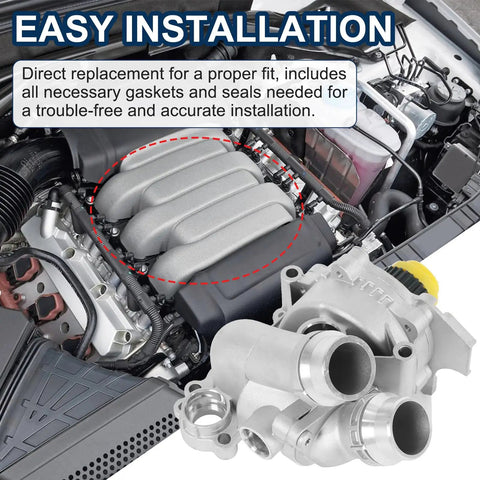 Beefed Up Aluminum Electric Water Pump For 2.0T Audi VW Engines 2008 To 2016 with installation components