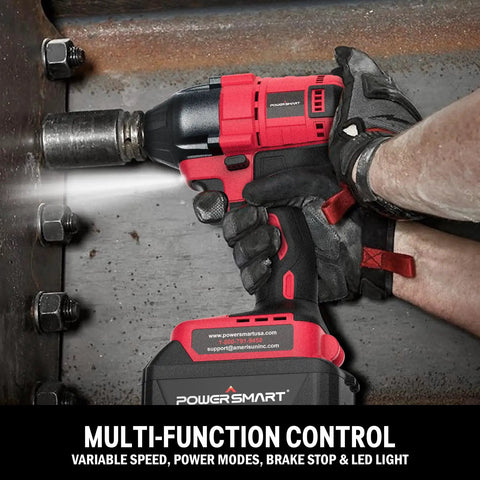 Cordless Half Inch Brushless Impact Wrench Kit For Cars Trucks RVs And Home Use 20V 2Ah Battery With Charger And 5 Sockets