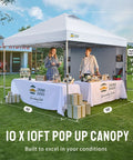 10x10 Pop Up Canopy Tent With One Button Easy Setup Center Lock No Fuss Instant Sun Shelter For Beach And Camp Portable Shade