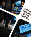 Game Changer 4 Pack Sound Proof Foam Panels 48X24X2 in a studio, enhancing sound clarity for recording and mixing.