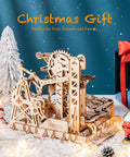 Marble Run 3D Wooden Puzzle Kit For Adults Hands On Brain Teaser And DIY Model Build Fortress Edition Educational STEM Craft For Grownups Portable Display Ready Complex Mechanisms Educational Toy For Adults, wooden marble run in Christmas display
