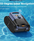 Cordless Pool Cleaner Robot With Smart Navigation And Self Parking LED Indicator Wall And Floor Cleaning In Pool