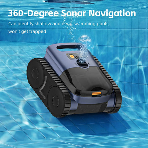 Cordless Pool Cleaner Robot With Smart Navigation And Self Parking LED Indicator Wall And Floor Cleaning In Pool