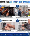 Image showing electricians and contractors using 50 Pack 2 Inch Gray Plastic Conduit Bushings Heavy Duty Insulating Sleeves for wiring.