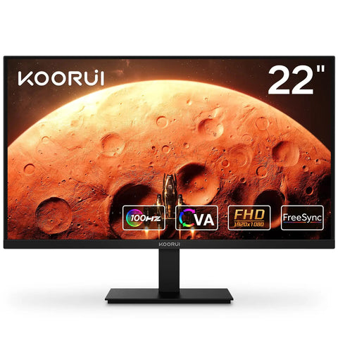 Front view of 22 Inch Gaming Monitor With 1080p Full HD, 100Hz Refresh, VA Panel, Adaptive Sync, 4ms Response on stand