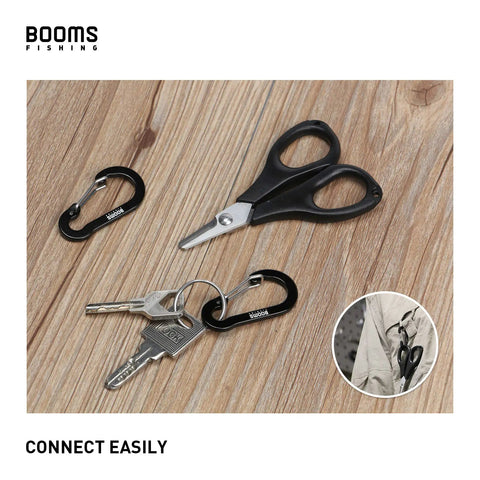 Two Inch Aluminum D Ring Carabiner Clips Pack Of Six Assorted Colors for keychains with scissors and keys