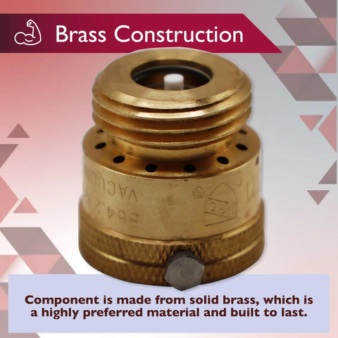 Three Quarter Inch Solid Brass Hose Bib Backflow Preventer For Garden Spigot And RV, Tough Brass Build, Corrosion Resistant