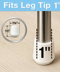 1 Inch Round Non Marking Rubber Chair Leg Caps Set of 4 Protect Floors No Slip Quiet Movement for Chairs Stools and Tables on Hardwood Tile and Carpet Prevent Scratches Noise and Scuffs displaying fit size and dimension dimensions