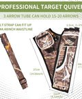 Hip Archery Quiver With Three Arrow Tubes, Durable Lightweight Nylon, Adjustable Waist Belt, Weather-Resistant Camo