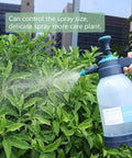 Half Gallon Garden Pump Sprayer With Extended Wand Handy Handheld Water Spray Unit Adjustable Nozzle for plant watering.