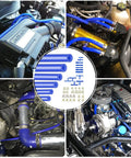 Blue Silicone Vacuum Hose Kit With Six Hose Sizes And Twelve Matching Connectors, Ten Foot Lengths, 128 Piece Set installed in engine