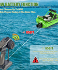 Totally Fun RC Boat For Kids And Adults With 2.4GHz Remote Control in water showing 656ft range