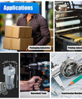 Applications for Heavy Duty Beefed Up 250W AC Gear Motor With Speed Controller in packaging and printing industries, and household tools.