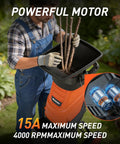 Person using Powerful 15 Amp Electric Wood Chipper Shredder With 1.75 Inch Cutting Capacity For Branches And Twigs in garden