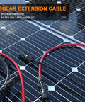 10 AWG Solar Extension Cable 50 Ft Red And Black With Universal Solar Connectors on solar panels outdoors.