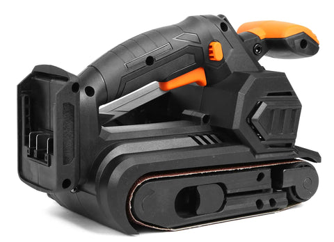 Cordless Belt Sander With Variable Speed For Precise Finishing, Handheld And Portable, 3 By 18 Inch Belt, Side View