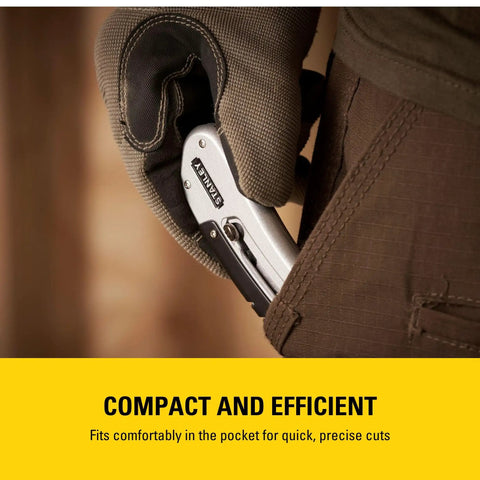 Sport Knife With Easy Blade Change And One Handed Quick Slide Blade Slider Takes Standard Utility Blades Safety Feature Prevents Dual Blades Two And Seven Sixteenth Inch Blade Five And Quarter Inch Handle Silver Finish in pocket for compact storage