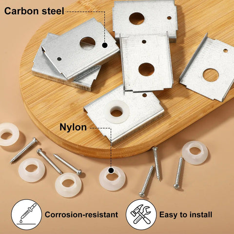 Six Pack Bifold Door Repair Brackets With Washers And Screws Heavy Duty Metal Hardware Kit For One And Three Eighths Inch Folding Pocket Closet Panels In Silver