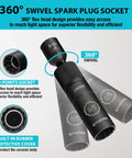 5/8 Inch Swivel Magnetic Spark Plug Socket With 360 Degree Flex Head Heavy Duty Chrome Vanadium Steel Deep Well Design for easy access.