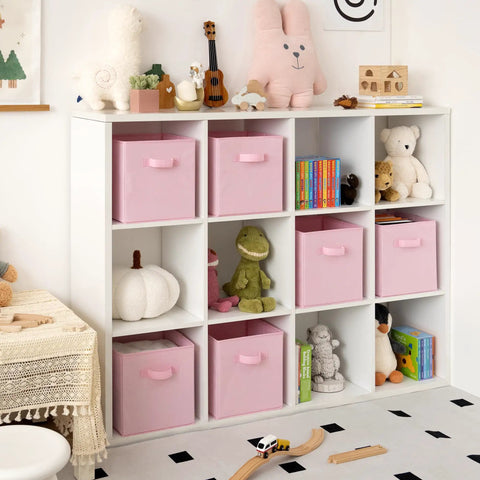 Pink Fabric Storage Bins 6 Pack 11 Inch Cube Organizers Closet Shelf Inserts Non Woven Toy Holder Room Decor That Slaps Lowkey Dope And Makes Cleaning Up A Total Breeze For Bedroom Or Nursery