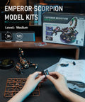 Emperor Scorpion 3D Metal Model Kit Dope Steampunk Mechanical Puzzle For Adults And Kids, Build It Yourself DIY Gift, Electric Gear Toy With Adjustable Tail, Majestic Sting, Moveable Appendages For A Realistic Metal Craft Adventure assembled on desk