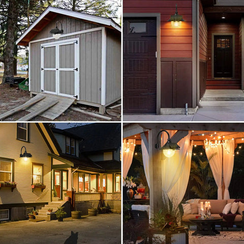 Outdoor Solar Barn Light With Motion Sensor 3 Lighting Modes Waterproof Wall Mount Lantern for farmhouse patio garden shed