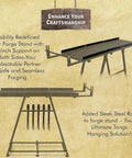 Heavy Duty Blacksmith Forge Stand For Single Double And Three Burner Propane Forges 36 Inch Steel Tool Kit Stand with tongs holder