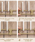 10 Pack No Drill No Adhesive Baby Cabinet Locks For Cabinets With Knobs Or Handles, Adjustable U Shaped Kid Safe Latches