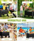All Terrain Folding Wagon Cart With Wheels And Brakes Lightweight Portable Utility Wagon used for camping, garden, beach, and shopping