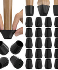 24 Pack Extra Small Silicone Felt Chair Leg Floor Protectors For Hardwood And Tile secured on chair legs with soft rubber felt material.