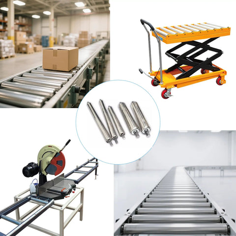 Built Tough Stainless Steel Conveyor Roller Two Inch By Six Inch Length With Precision Bearings for seamless warehouse transport.