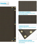 Detail view of Outdoor Balcony Privacy Screen 2.5 Ft By 15 Ft Railing Cover with high-density HDPE fabric and brass grommets.