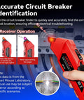 Circuit Breaker Finder Kit With GFCI Outlet Tester And 3 Accessories For 90-120V AC Systems in action identifying breaker