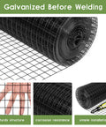 Heavy Duty 24 Inch By 100 Foot Black Hardware Cloth With One Inch Square Mesh rolled up showing sturdy structure and corrosion resistance.