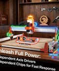 Beefy Desktop CNC Router Machine Featuring A 500W Brushless Spindle Built For Marathon Engraving And Milling Projects. Image shows active setup.