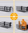 Heavy Duty Slatwall Baskets 6 Pack Black Multi Size Storage Organizer for garage with modular design and tools