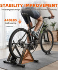 Magnetic Indoor Bike Trainer Stand With 6 Level Resistance For 26 To 28 Inch And 700C Wheels setup in living room with bike.