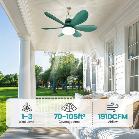 Cool Solar Powered Outdoor Ceiling Fan Light With Battery And Adjustable Thermostat, 20 Inch Ceiling Fan for Gazebos and Patios